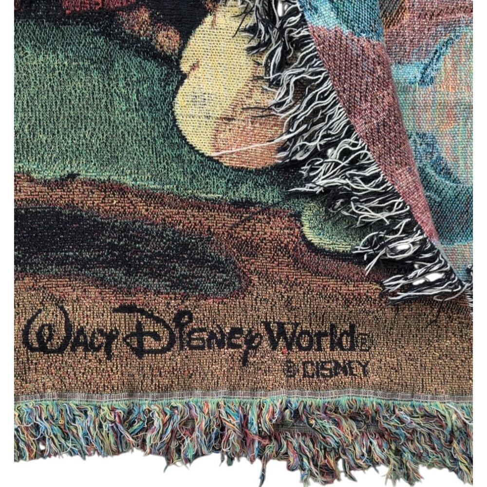Disney World Mickey & Minnie Picnic Tapestry Throw Blanket 60x50 Vintage - Picture 8 of 10